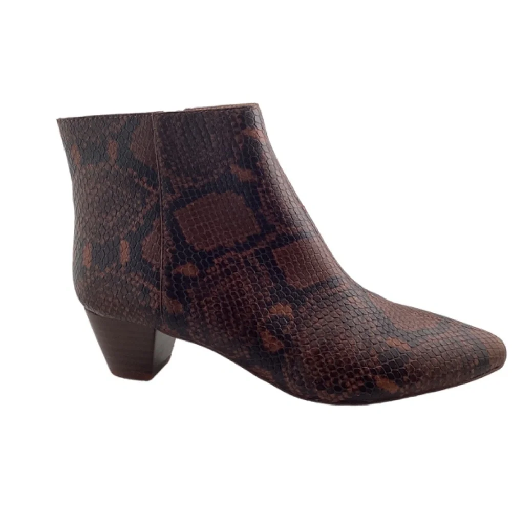 Madewell Women’s The Bea Boot in Snake Embossed Leather Size 5 Booties - Picture 2 of 9